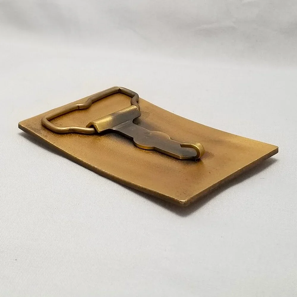 Vintage Belt Buckle Tabor Machine Company Bronze Color‎ Heavy